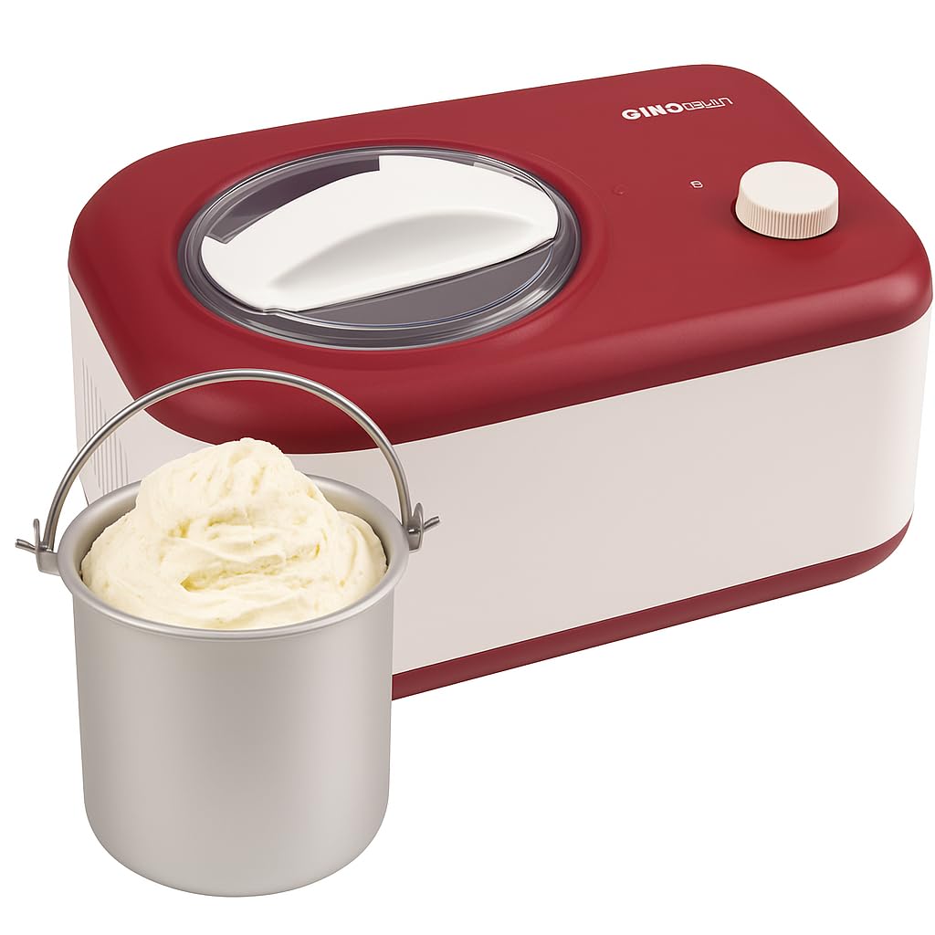 Gino Gelati Eismaschine mit Kompressor Polari Eiscreme Maschine Eisbereiter, 1 Liter, leichte Reinig