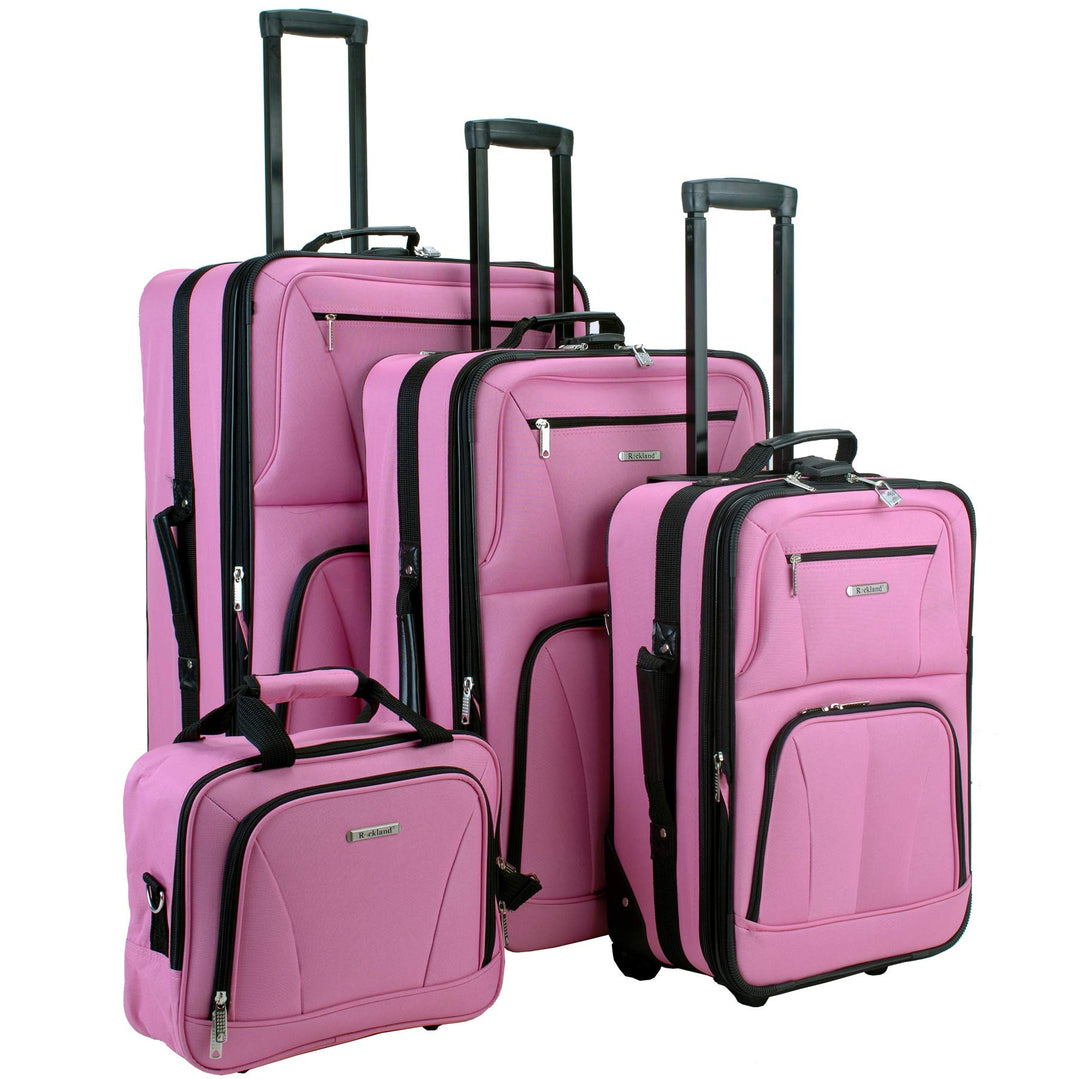 Rockland Luggage Journey Softside Stand-Set, Pink, 4-Piece Set (14/19/24/28), Journey Softside Gepäc
