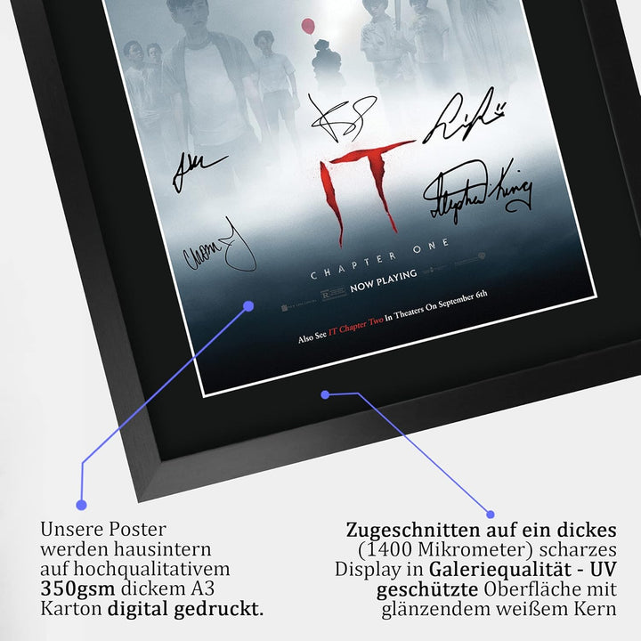 HWC Trading A3 FR IT Chapter One Bill Skarsgård und Cast Geschenke Printed Poster Autogramm Bild für
