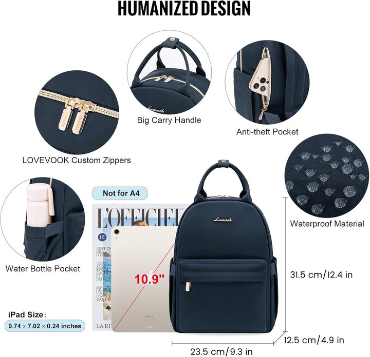 LOVEVOOK Kleiner Rucksack Damen Klein Cityrucksack Handtasche 2 in 1 Wasserdicht Tagesrucksack Mini