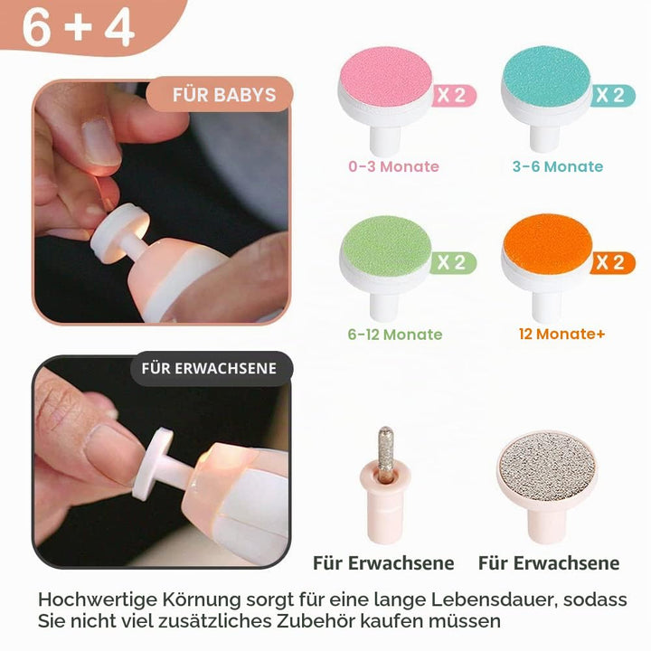 haakaa Baby Nageltrimmer Elektrisch Baby Nagelknipser Set für Neugeborene, Kleinkinder oder Erwachse
