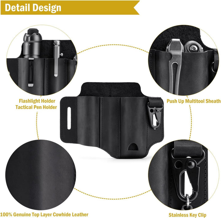 VIPERADE PJ29 EDC Lederscheide, Multitoolscheide/Werkzeuge Holster/Messergürtelscheide/Taschenlampen