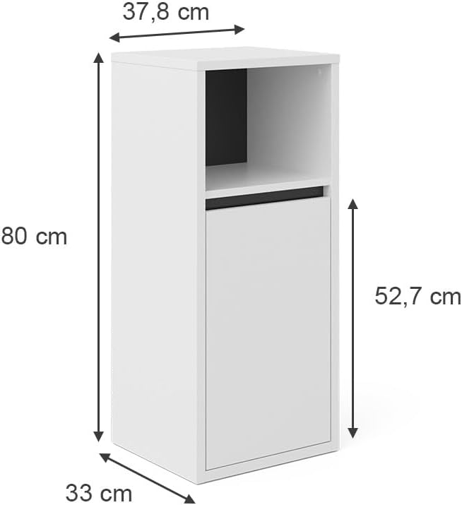 Vicco Midischrank Viola, Weiss/Anthrazit, 38 x 80 cm, Weiss