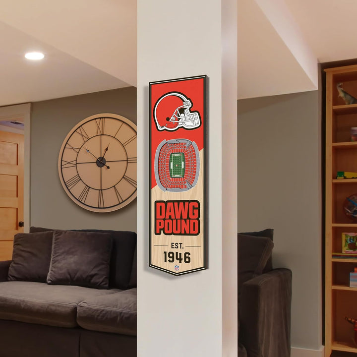 YouTheFan NFL 3D Stadion Banner, 15,2 x 48,3 cm Cleveland Browns, Cleveland Browns