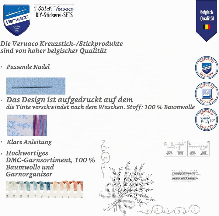 Vervaco Stickpackung/Läufer im vorgedruckten/vorgezeichneten Kreuzstich, Lavendel