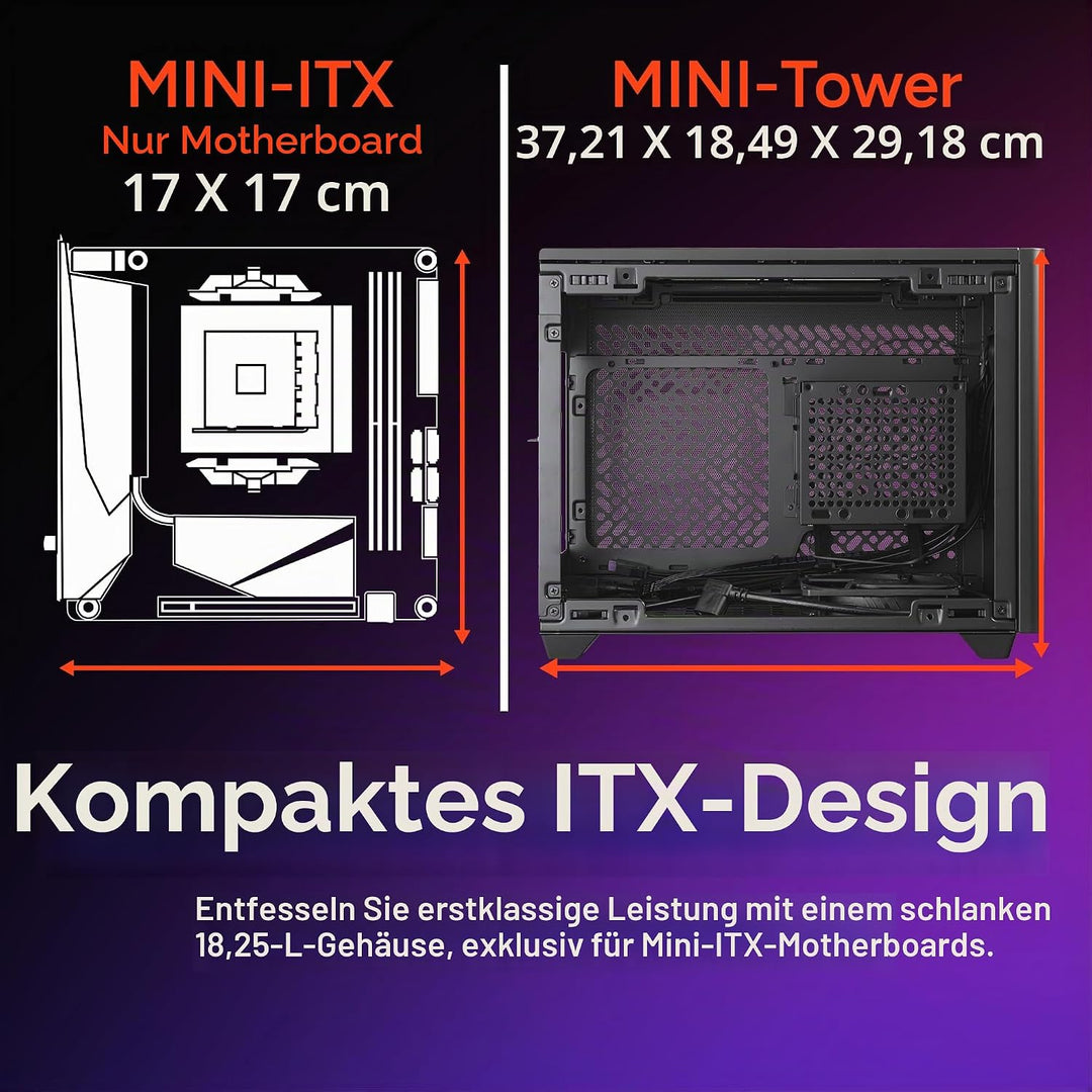 Cooler Master NR200P V2 Mini-ITX 18L PC-Gehäuse, Top-Mount 240 mm, 280 mm Flüssigkeitskühler, 356 mm