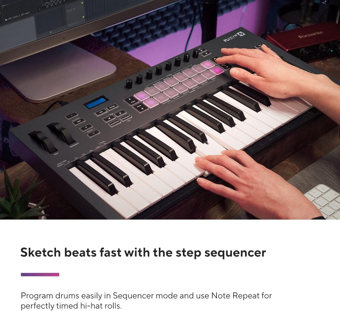Novation FLkey 37 MIDI-Controller-Keyboard – Nahtlose Integration in FL Studio mit Akkord- und Skale