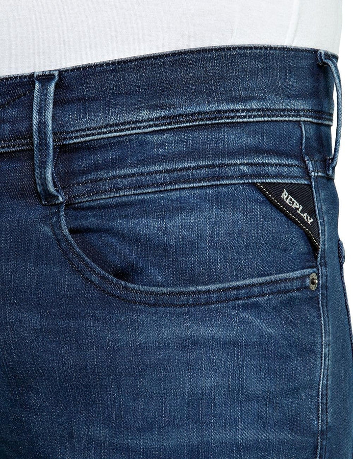 Replay Herren Jeans Anbass Slim-Fit Hyperflex Cloud mit Stretch 27W / 32L Dark Blue 007, 27W / 32L D