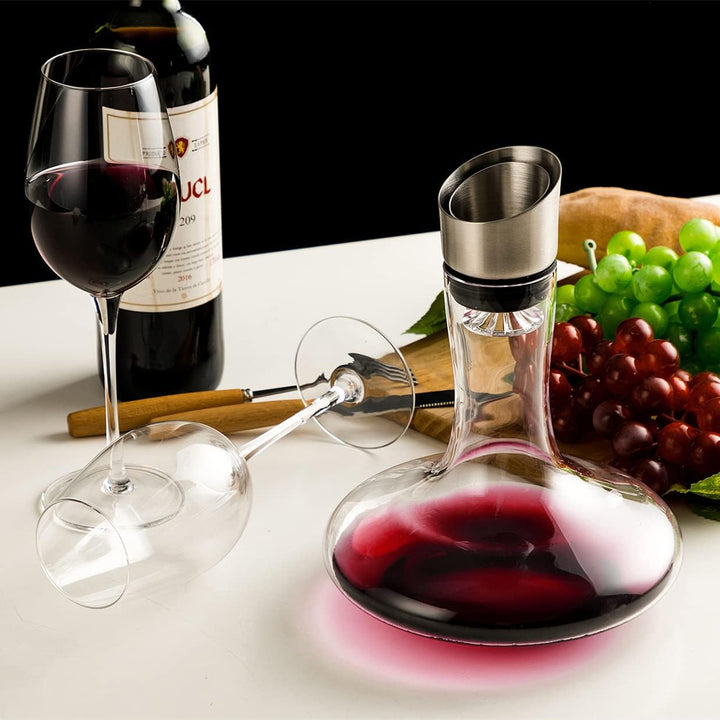 Weinkaraffe mit Integriertem Belüfter Ausgiesser & Filter, Decanter, Wein Dekantierer,Weinbelüfter,