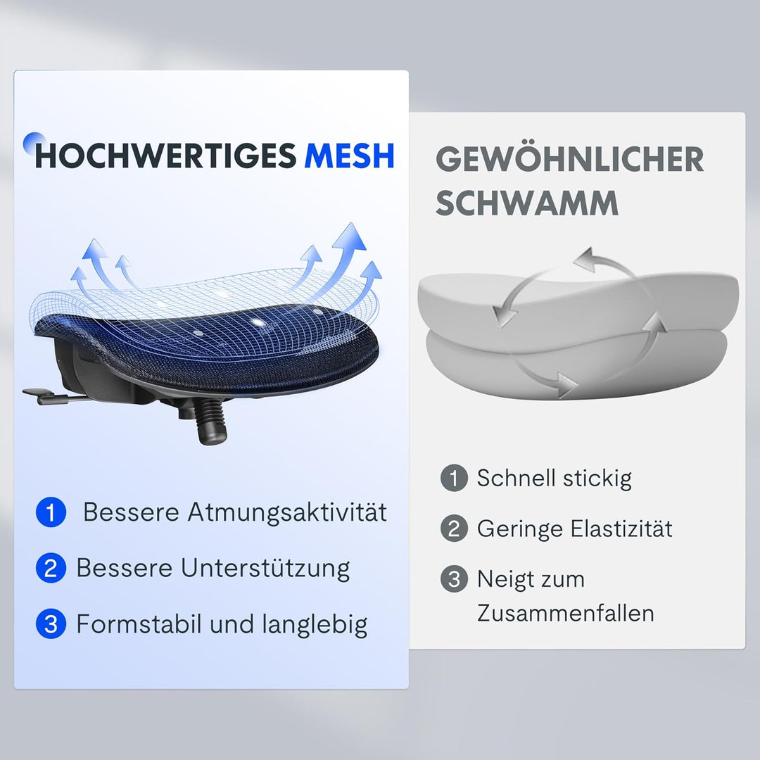 FLEXISPOT OC3 Ergonomischer Bürostuhl, Schreibtischstuhl mit Verstellbarer Kopfstütze & Lendenstütze