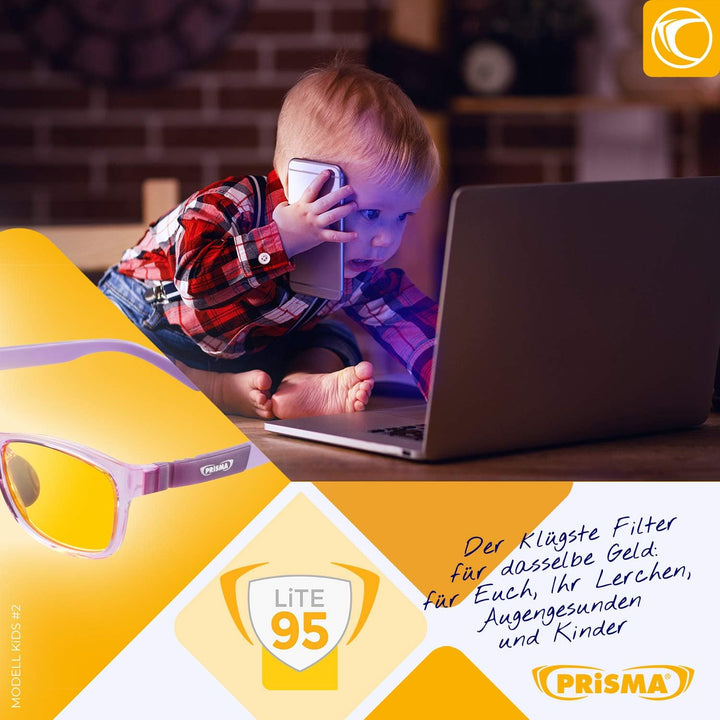 PRiSMA KIDS Blaulichtfilterbrille für Kinder mit LiTE95 Blaulichtfilter, Kinderbrille K2704 mit 95%