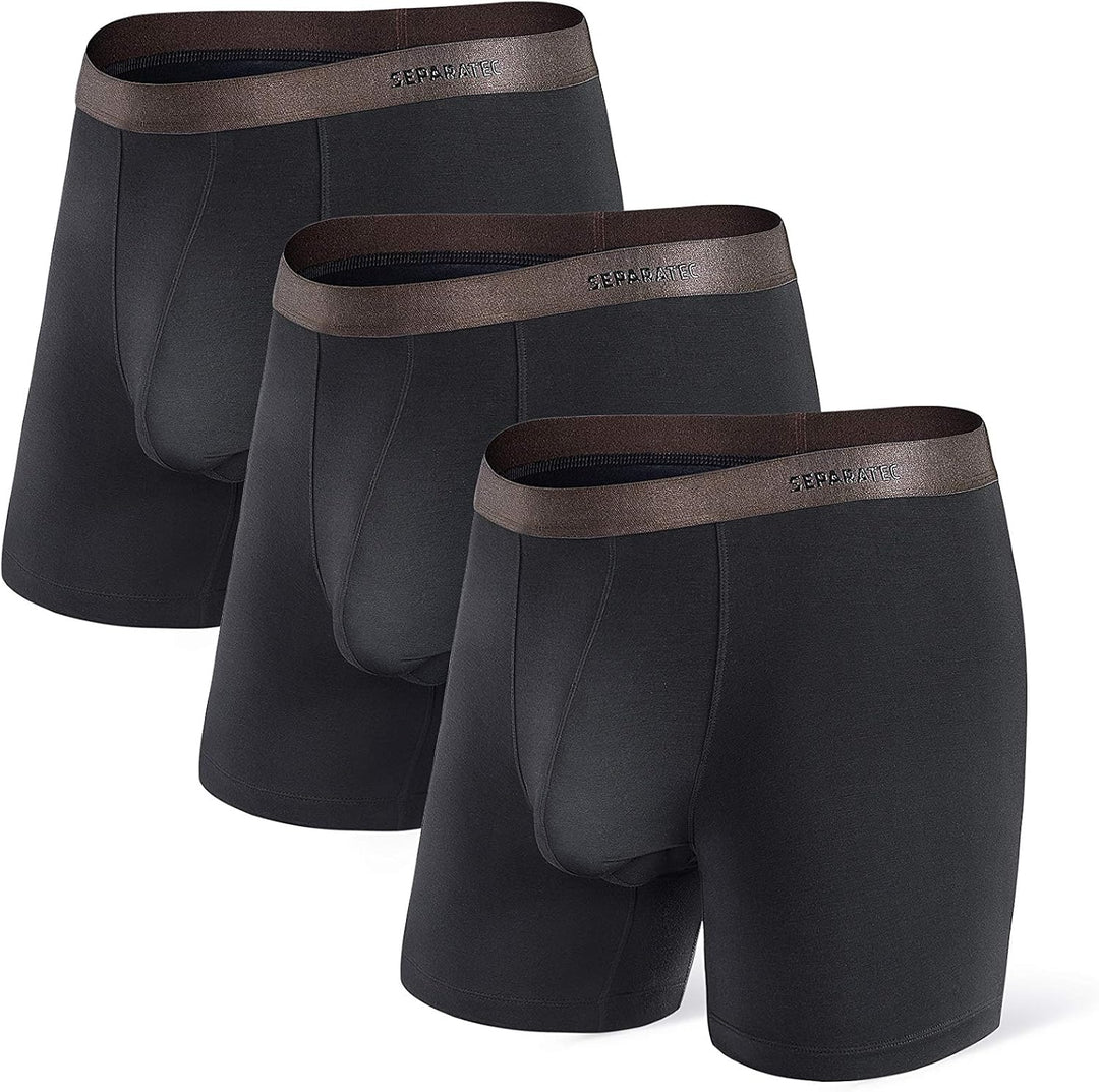 Separatec Boxershorts Herren Bambus Rayon Atmungsaktiv Weich Männer Unterhosen mit Doppelter Beutel