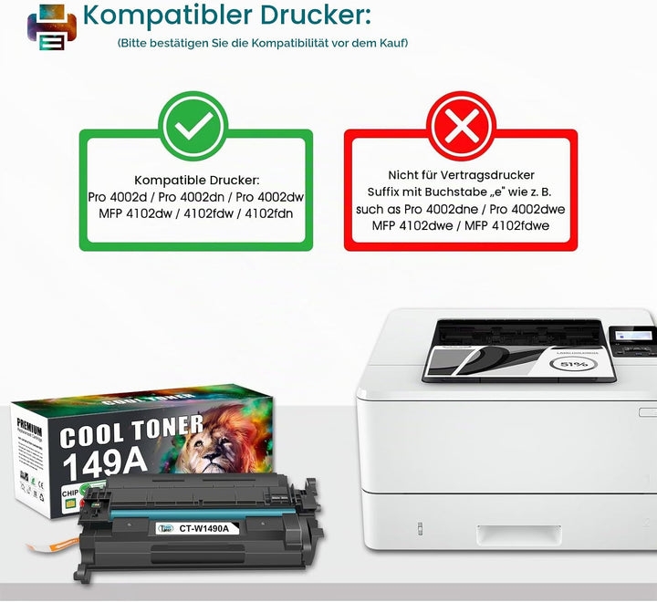 Cool Toner 149A (Mit Chip) Kompatible für HP Laserjet Pro 4002dn Toner 4002dw 4002d 4002 MFP 4102fdw