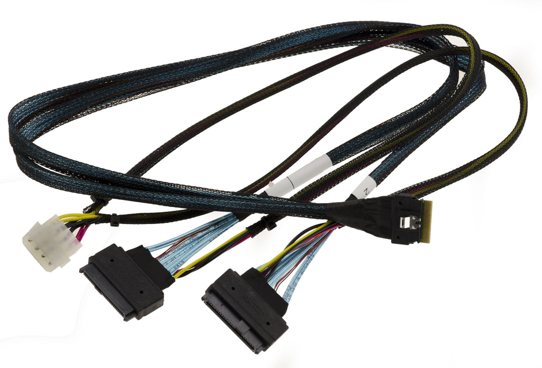 KALEA-INFORMATIQUE PCIe 4.0-Kabel mit Slim SAS SFF-8654 8i 74-Pin-Steckern zu 2x SFF-8639 68 Pin U2