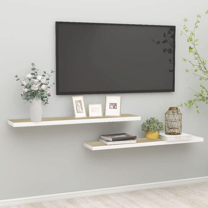 FIRBNUS 2 STK. Schweberegal 120x23,5x3,8 cm Floating Wall Shelf Hängeregal Wandregale Regale Regalbo