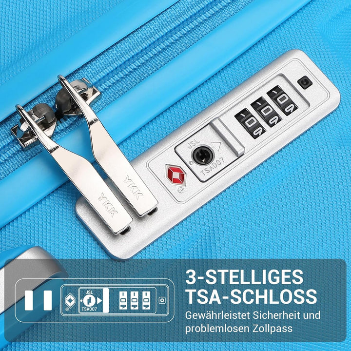 British Traveller Hartschalenkoffer Mittelgross 64 x 43 x 26.5 cm, Reisekoffer aus ABS + PC mit TSA-