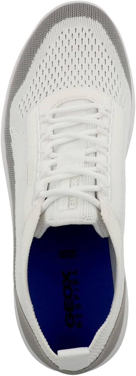Geox Herren U Spherica A Sneakers 39 EU Schmal White Light Grey, 39 EU Schmal White Light Grey