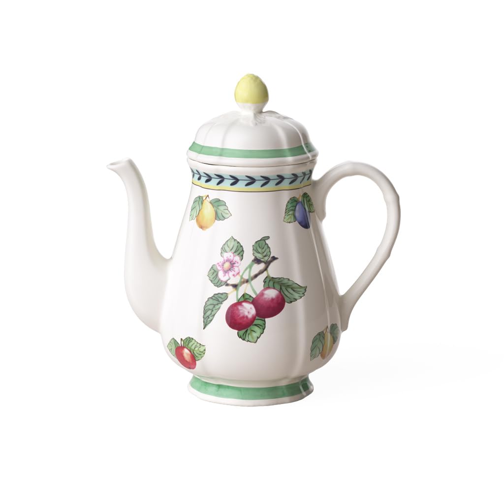 Villeroy &amp; Boch French Garden Fleurence Kaffeekanne, 1,25 Liter, Premium Porzellan, Weiss/Bunt 1.25