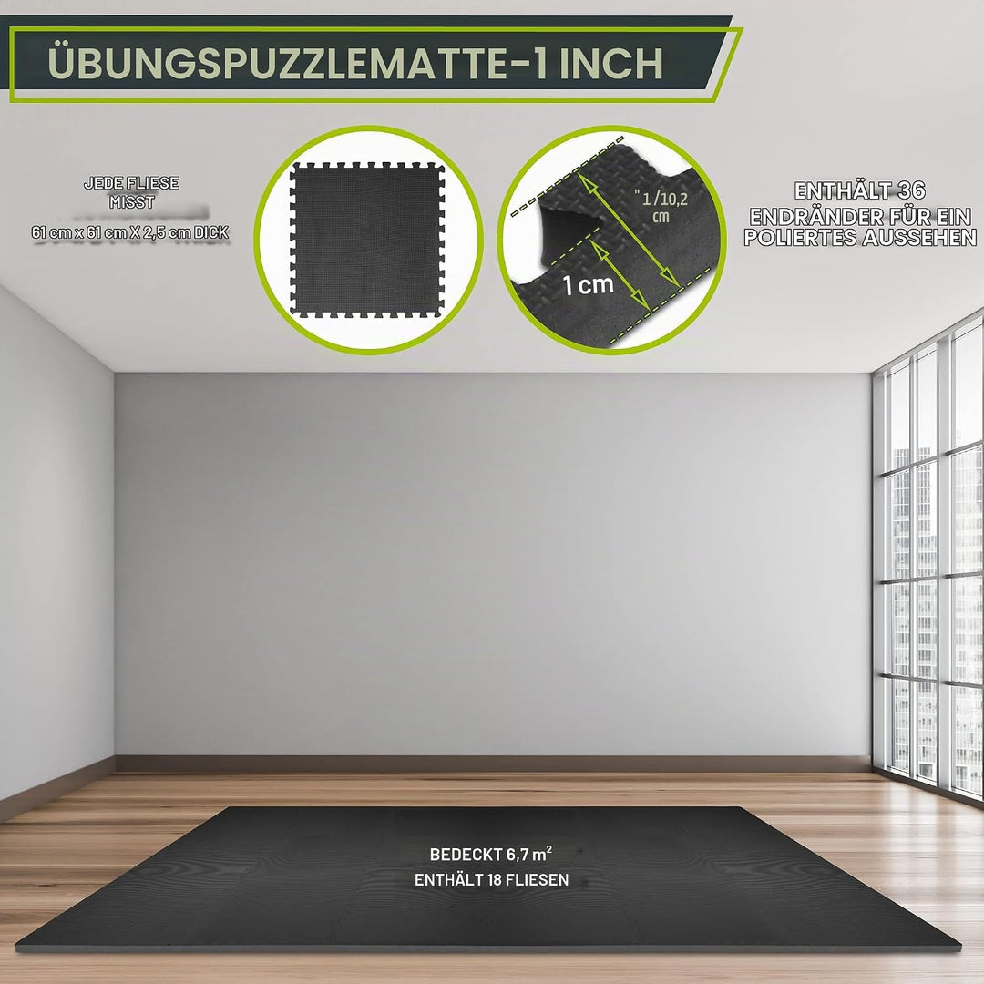 Prosource Fit Extra dicke Puzzle-Übungsmatte, 1,9 cm oder 2,5 cm, EVA-Schaum, ineinandergreifende Fl
