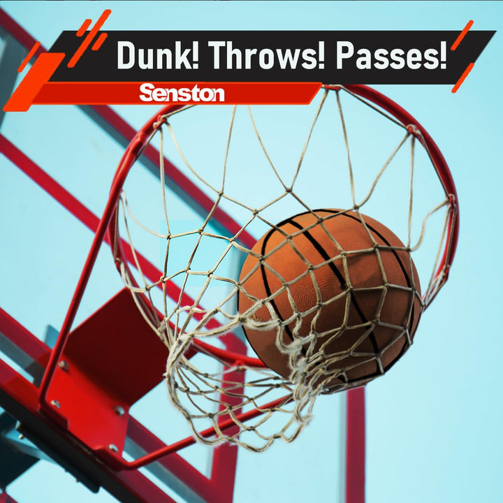 Senston Basketball Grösse 7, Baskettball mit Pumpe, Draussen Basketbälle für Erwachsene, Jugendliche
