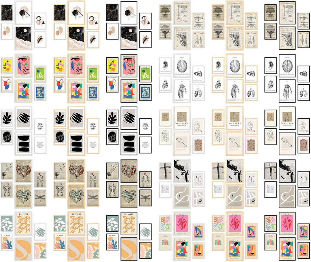 Nacnic Set von 6 Poster Vegetation. Sammlung von Platten mit ästhetischer Collage für Innendekoratio