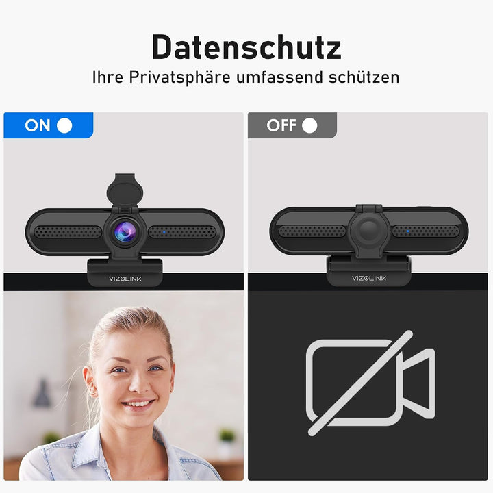 W4DS PRO Webcam 4K für PC, 30FPS Ultra HD, Kamera PC mit Autofokus und Rauschunterdrückung, 78°FOV,