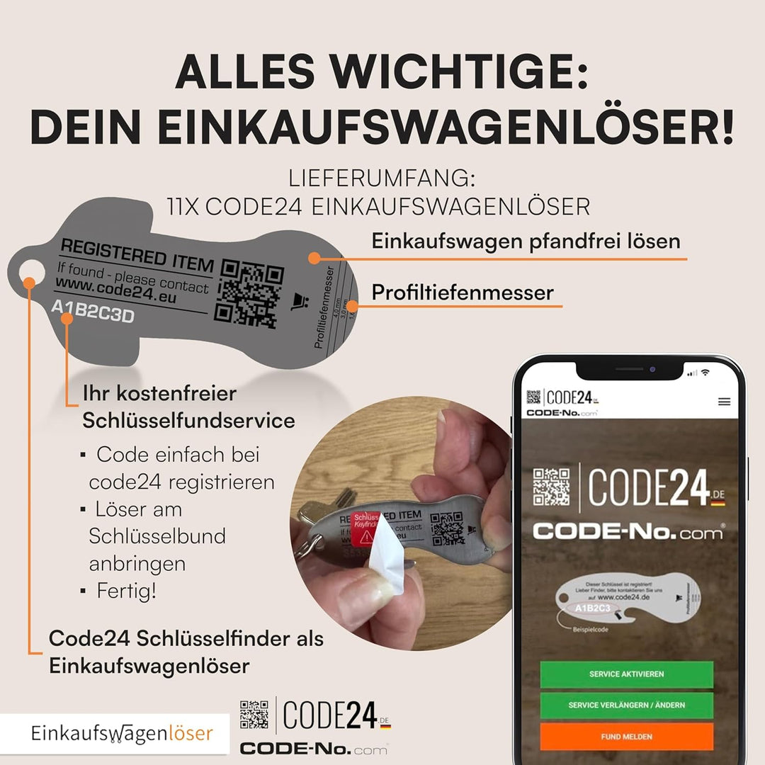 Einkaufswagenlöser ® Fussball Trikot Deutschland/Schlüsselanhänger Einkaufschip mit Schlüsselfundser