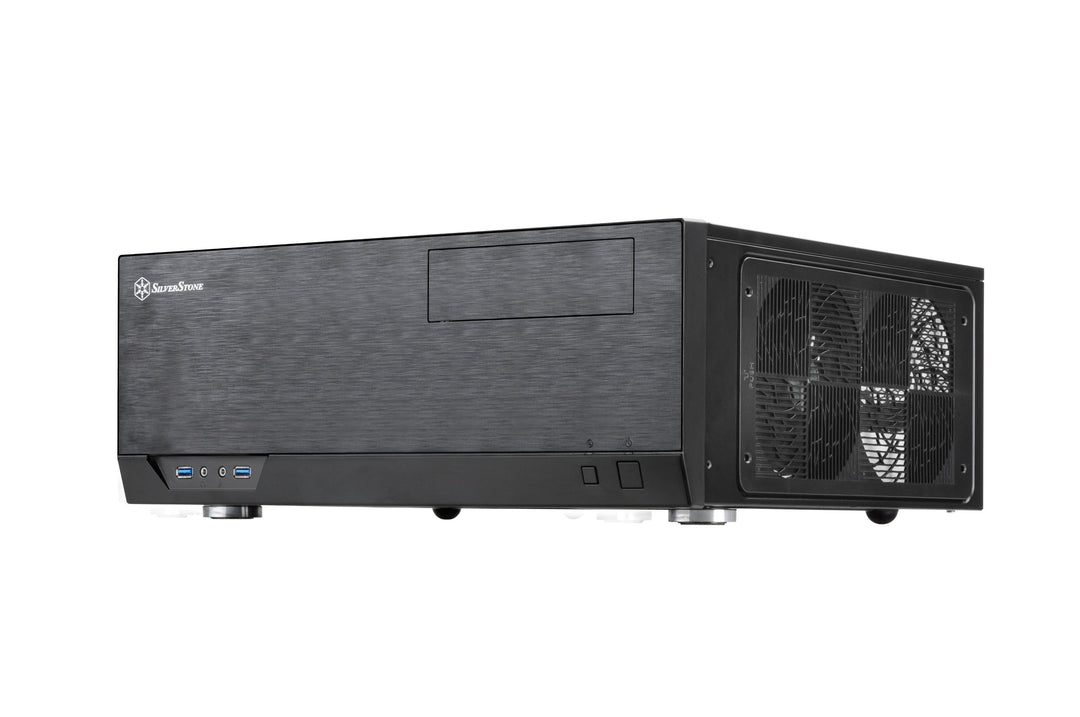 SilverStone SST-GD09B - Grandia HTPC ATX Desktop Gehäuse mit hochleistungsfähigem und geräuscharmen
