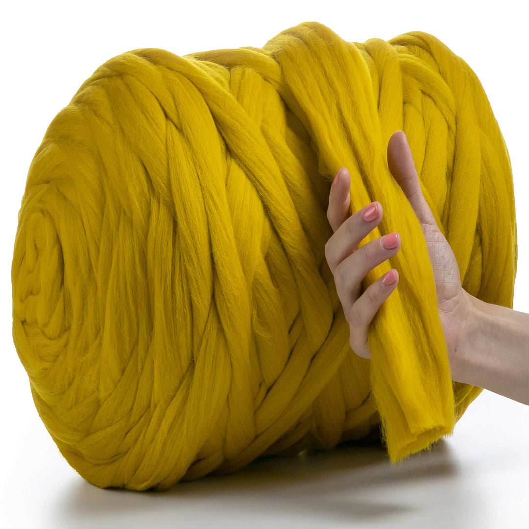MeriWoolArt® 100% XXL Merino Wolle Garn 4-5cm Dicke Wolle Garn, Filzwolle Trockenfilzen Nassfilzen,
