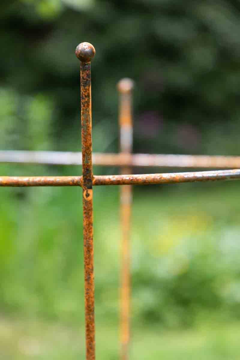 KUHEIGA 2er Set Staudenhalter Rostig aus Höhe: 60cm und 85cm - 2 TLG. Strauchhalter Rankgerüst, Rost