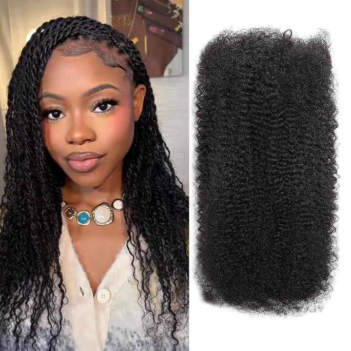 Huarisi Afro Kinky Bulk Human Hair Extensions Schwarz für Dreadlocks Mini Twist Braids Sister Locs u
