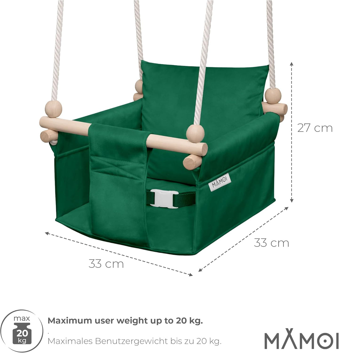 MAMOI® Babyschaukel, Baby schaukel Indoor, Kinderschaukel aus Holz, Holzschaukel für Kinder, Schauke