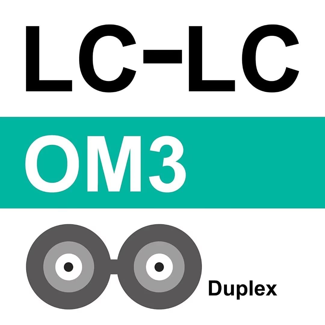 10Gtek [10 Stück] LC zu LC OM3 Multimode Duplex 0.5-Meter, LWL Glasfaser Patchkabel Fibre Optic Patc