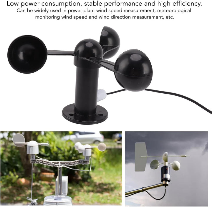 Windgeschwindigkeits-Anemometerbecher, 8 M Wasserdichtes Kabel, Drei Becher, Windgeschwindigkeitssen