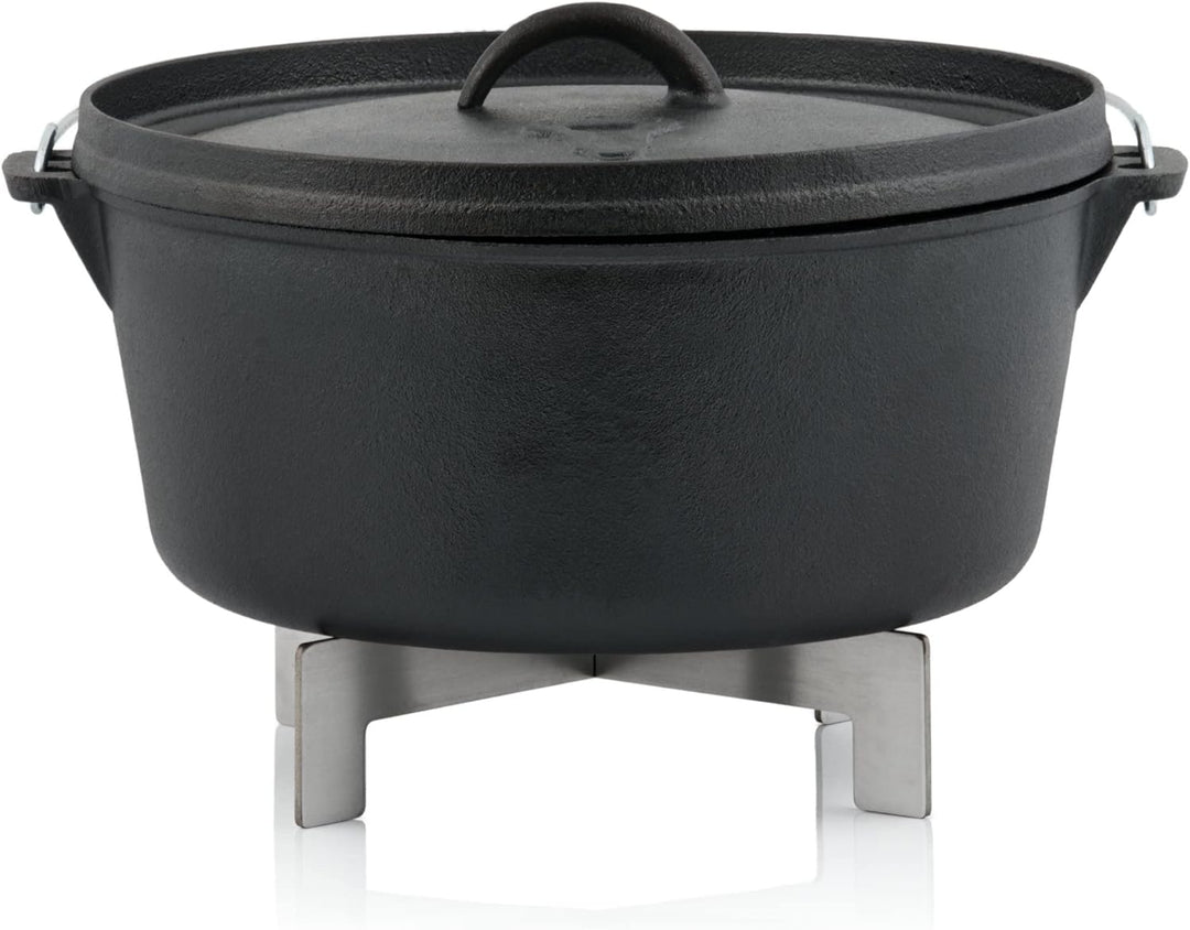 BBQ-Toro Edelstahl Dutch Oven Untersetzer | 25 x 25 x 5,6 cm | Feuertopf Untersetzer, Pfannenknecht,
