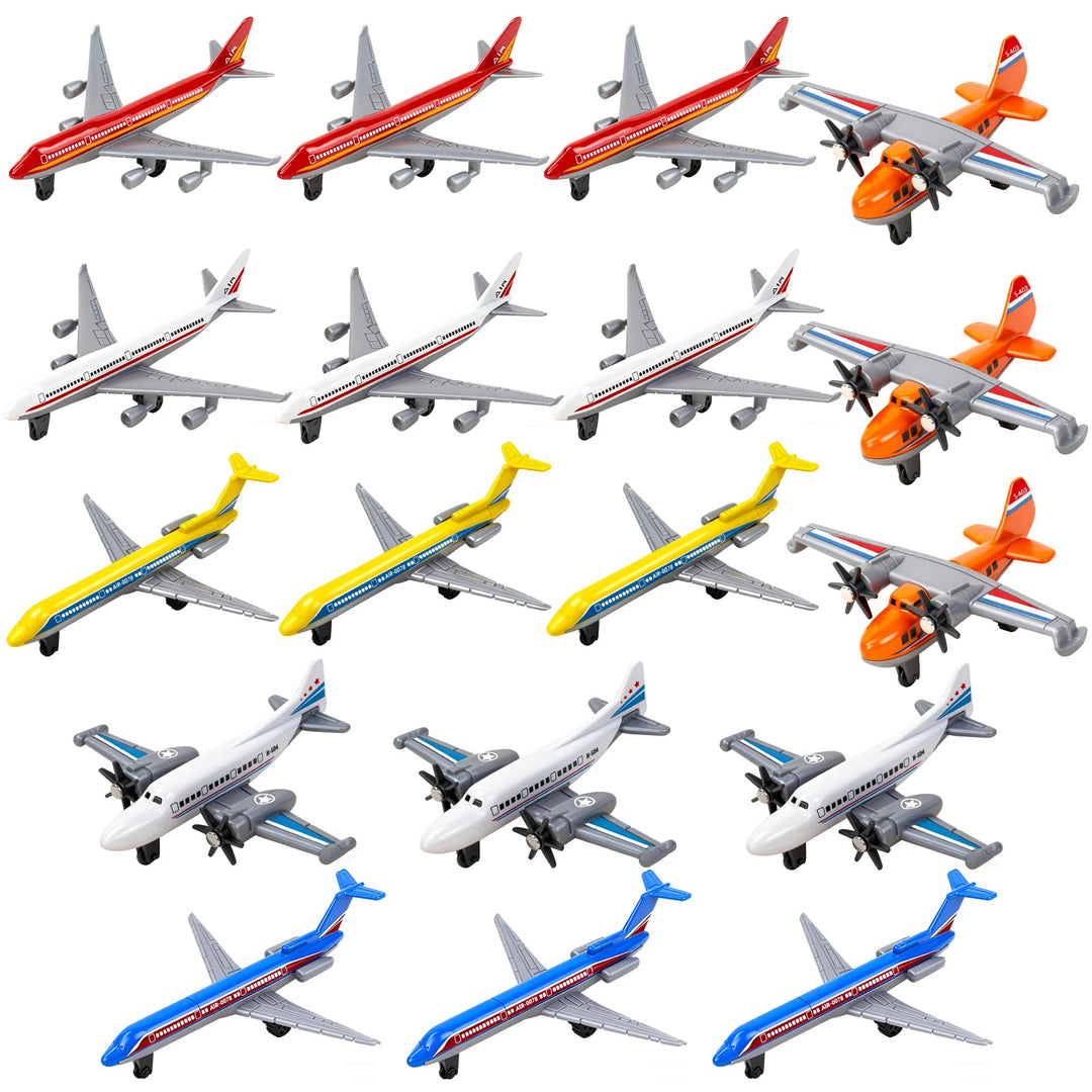 YongnKids 18 Pack Spielzeug Flugzeug, Diecast für Jungen Alter 3 4-7 8-12, Legierung Flugzeuge Model
