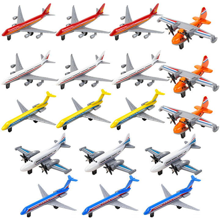 YongnKids 18 Pack Spielzeug Flugzeug, Diecast für Jungen Alter 3 4-7 8-12, Legierung Flugzeuge Model