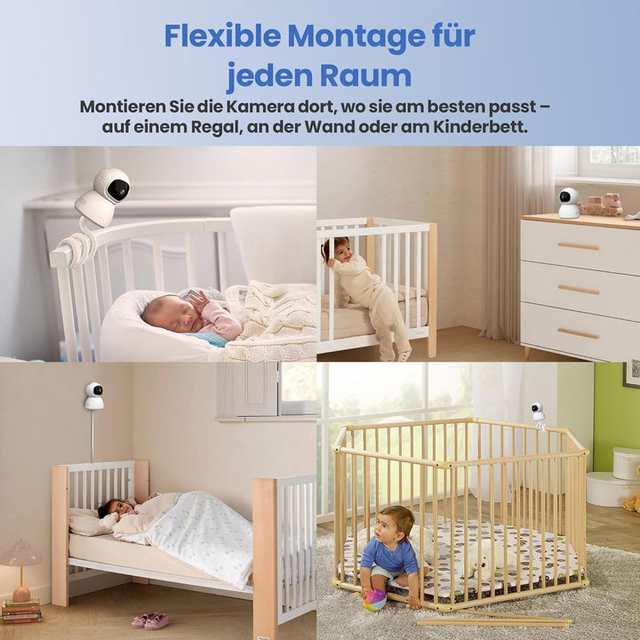 Extralink Babyphone mit Kamera ohne WLAN – Baby Monitor mit 5 Zoll Display, Nachtsicht, 2 Wege Audio