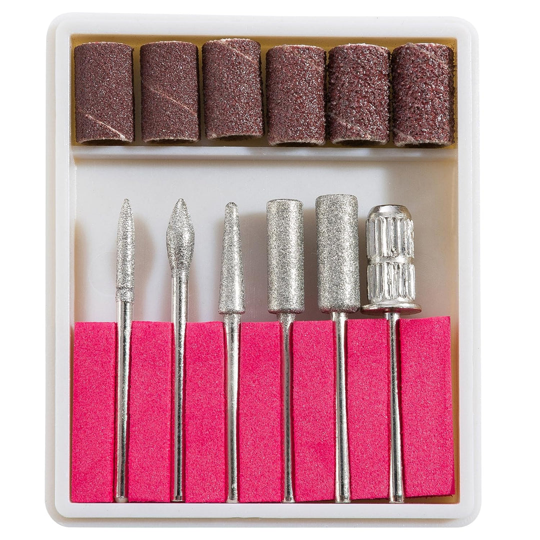 Sina Elektrische Nagelfeile | mit Fusspedal | inkl. 6 tlg.-Bit-und Mandrel-Set + 30 Diamantfräser |