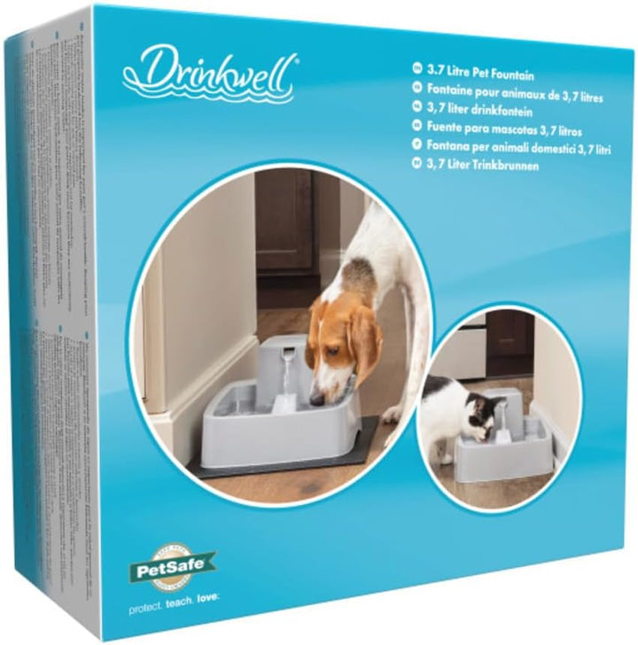 PetSafe 3,7 Liter Trinkbrunnen Drinkwell für Hunde und Katzen, Duales Filtersystem, aus BPA-freiem K