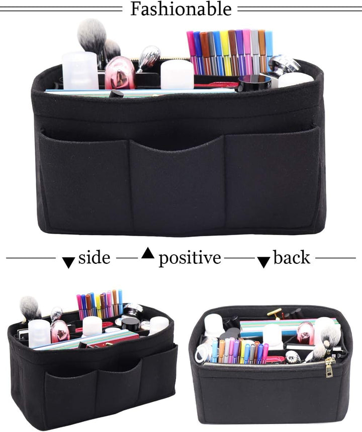 LEXSION Aufbewahrungstasche aus Filz für die Handtasche, passend für Speedy Neverfull, Schwarz (schw
