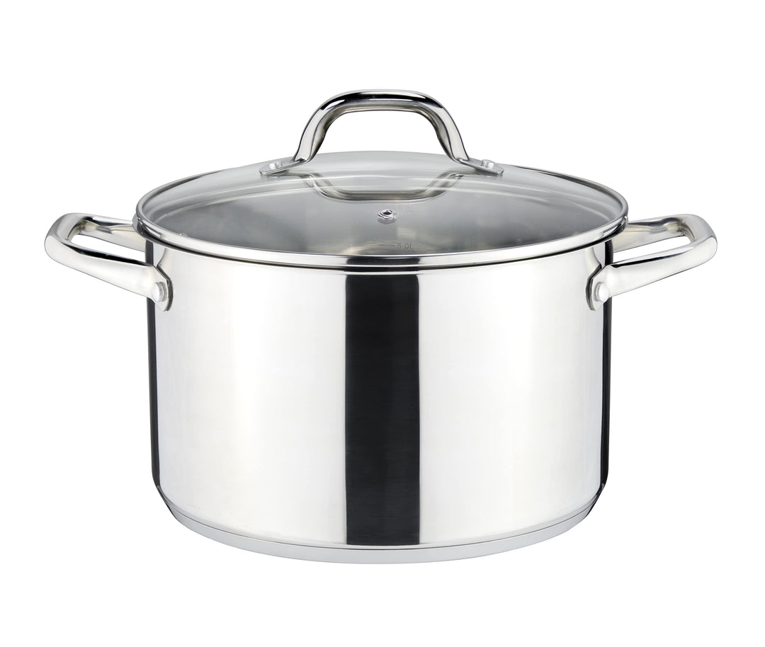 Linnuo Topf 6,8l mit Glasdeckel, Edelstahltopf, Griff Nicht heiss | Topf Induktion geeignet, Stabile