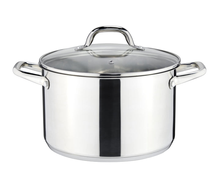 Linnuo Topf 6,8l mit Glasdeckel, Edelstahltopf, Griff Nicht heiss | Topf Induktion geeignet, Stabile