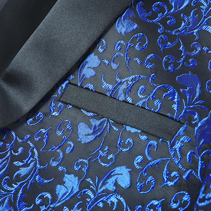 Allthemen Sakko Herren Slim Fit Jacquard Bunte Sakko Casual Blazer Glitzer Smokingjacke Anzugjacke f