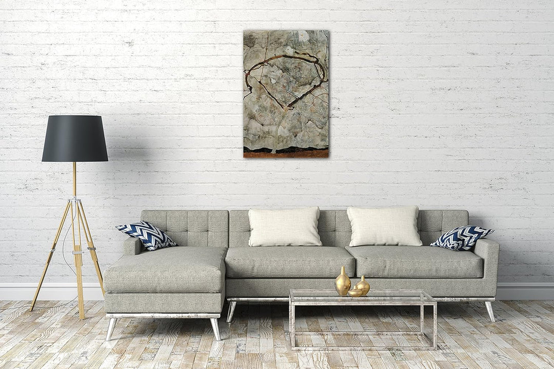 Printed Paintings Leinwand (60x80cm): Egon Schiele - Herbstbaum in bewegter Luft 60x80 cm, 60x80 cm