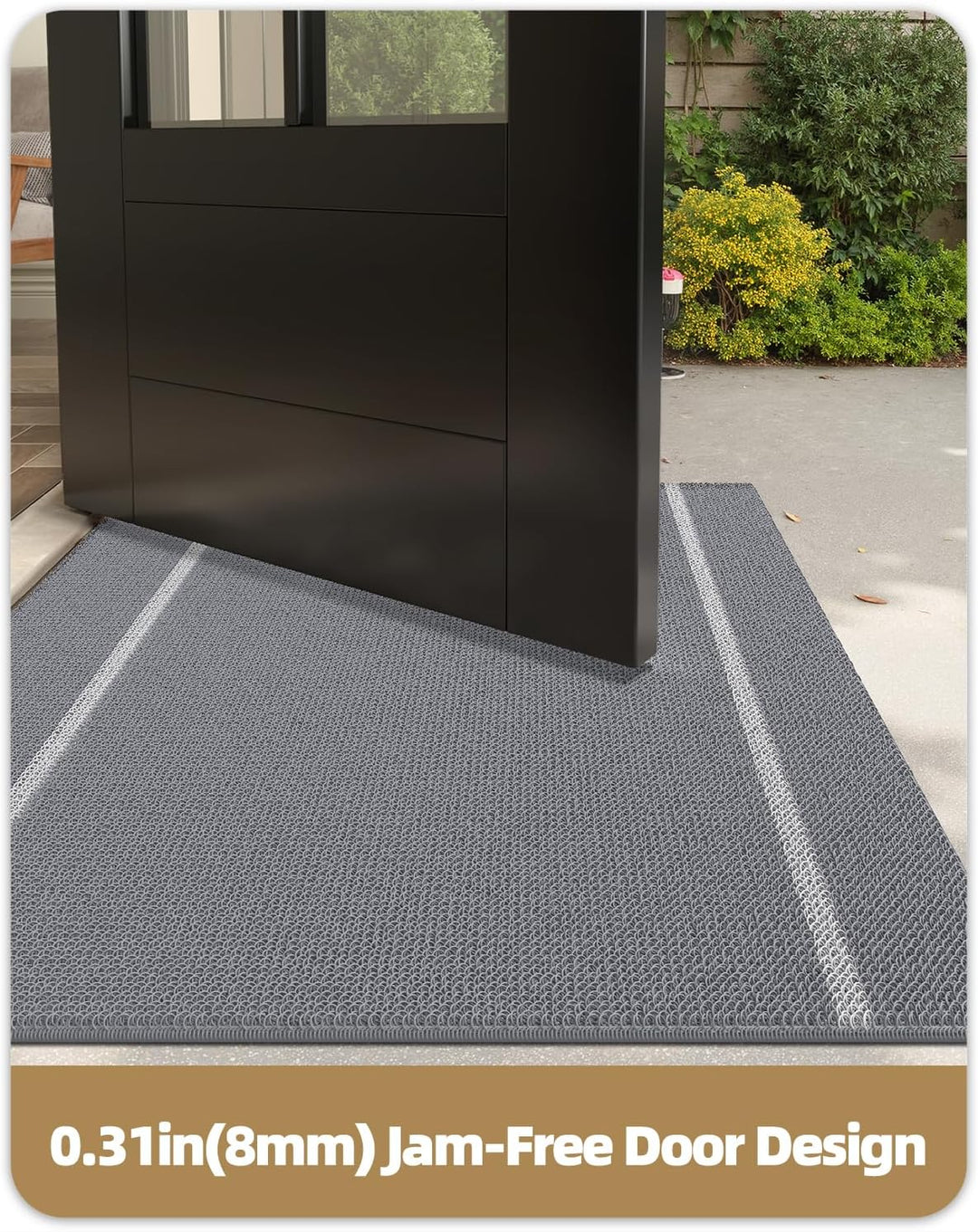 Color G Fussmatte Aussen Innen 120 x 180 cm, Grosse Schmutzfangmatte Aussen rutschfest Wetterfest, F