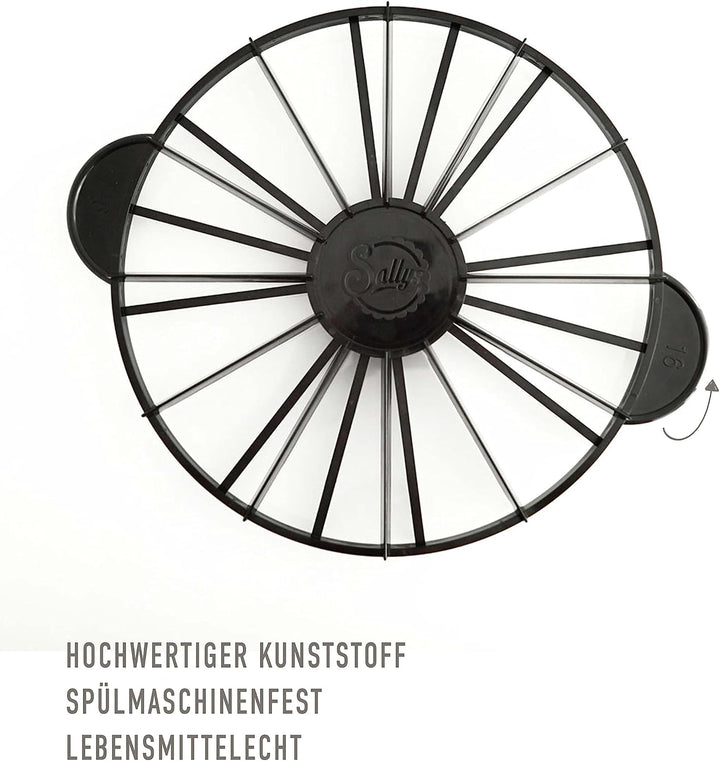 Sallys Torteneinteiler - 12/16 Stücke - ⌀ 27 cm - schwarz, beidseitig wendbar und aus hochwertigem K