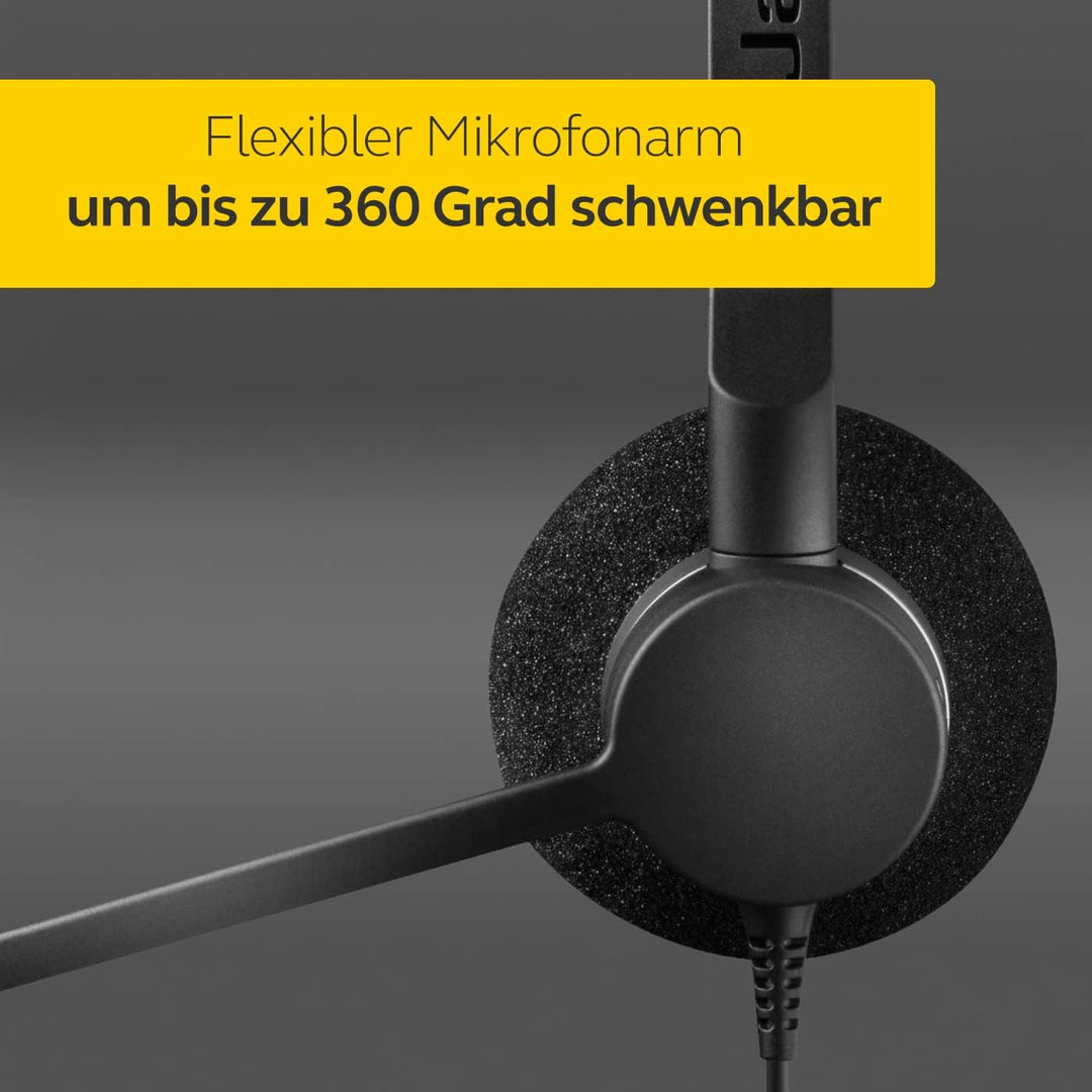 Jabra Biz 2300 USB-A MS On-Ear Mono Headset - Skype for Business zertifizierte Noise Cancelling Kabe