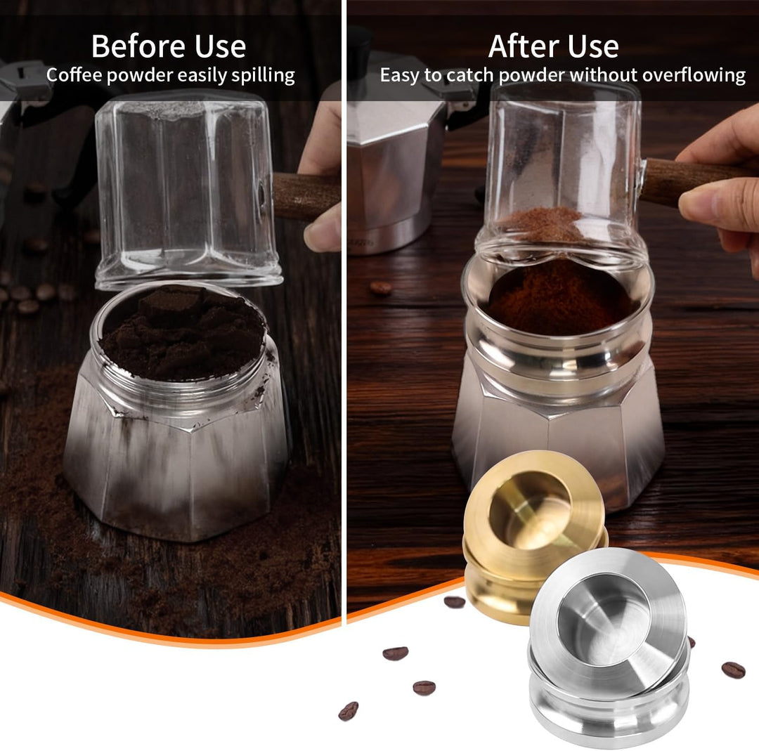 Kaffeestampfer für Mokkakanne, 304 Edelstahl, Espresso-Kaffee-Trichter, kompatibel mit Aluminium-Esp