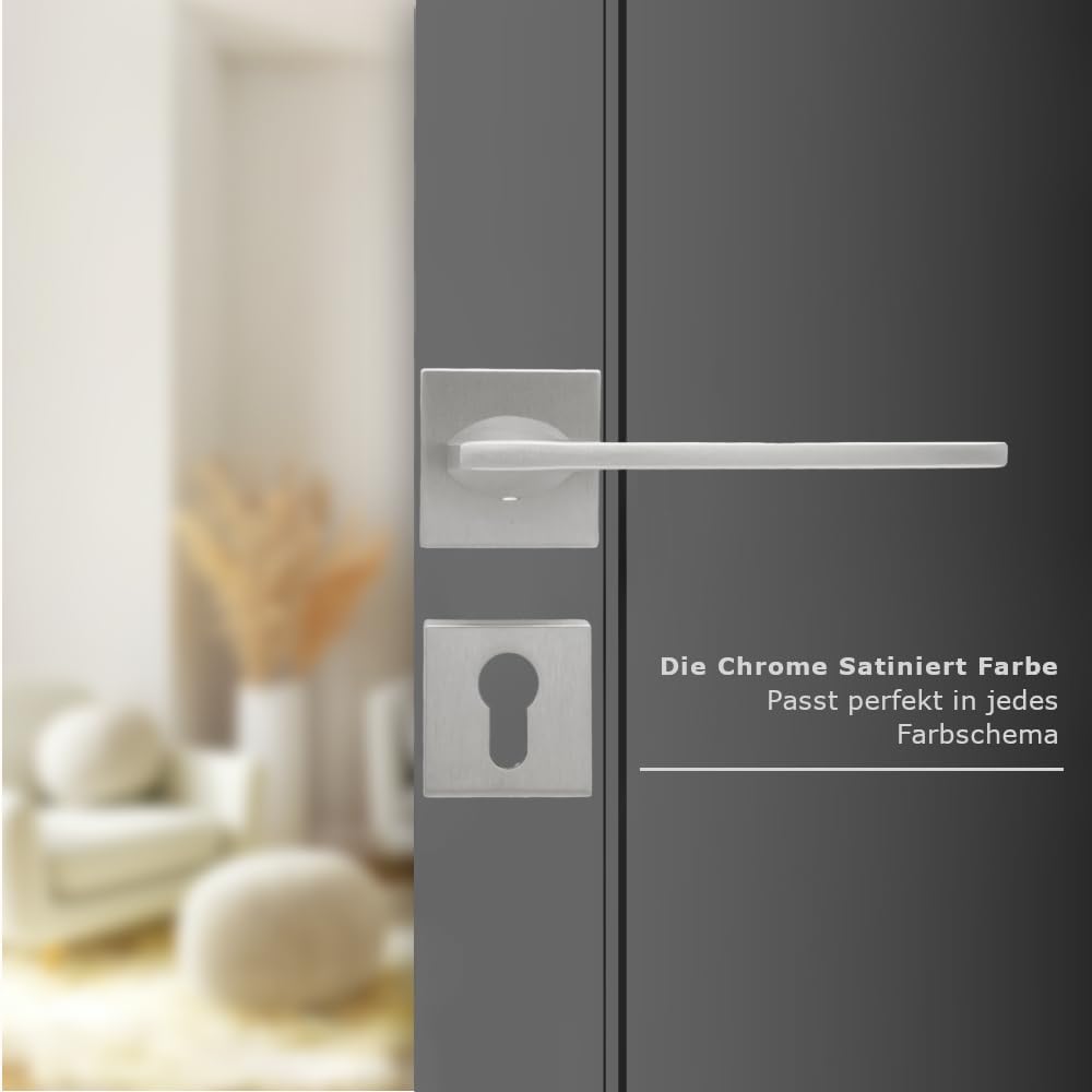 domino Türgriff DIANA-QR M4 PZ-Profilzylinder Drückergarnitur für Zimmertüren Türdrücker-Set Rosette